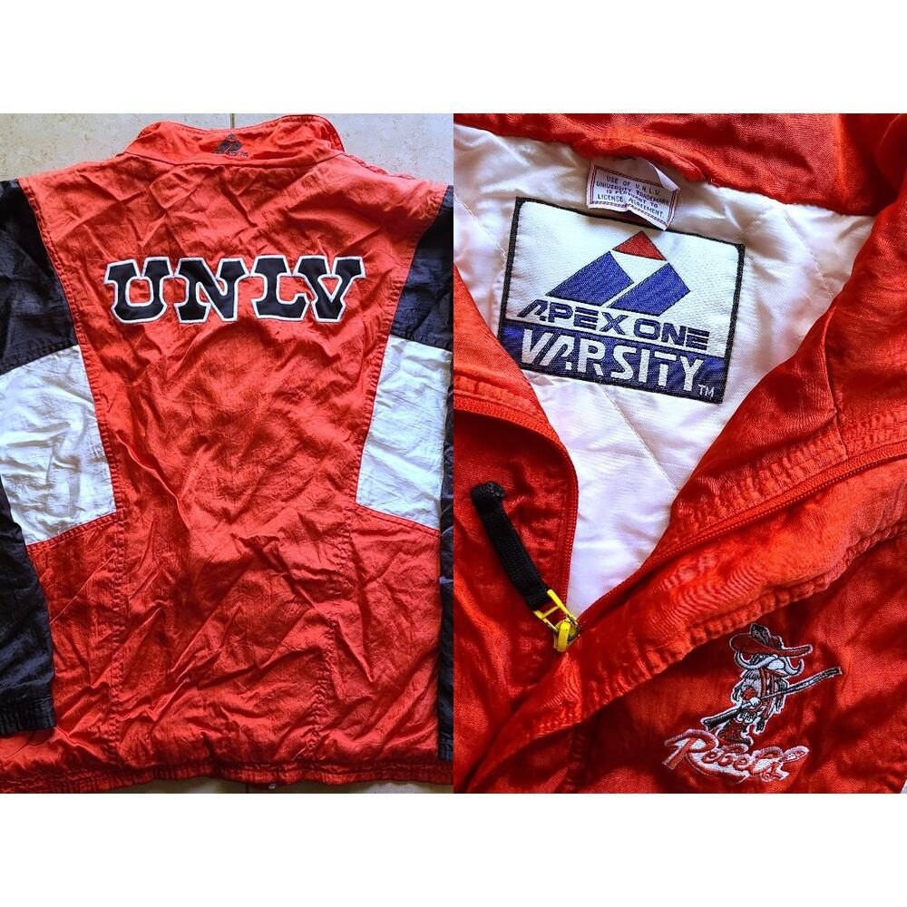 UNLV Rebels 90s APEX puffer jacket L red black NCAA University vtg Runnin Vegas - Picture 1 of 6